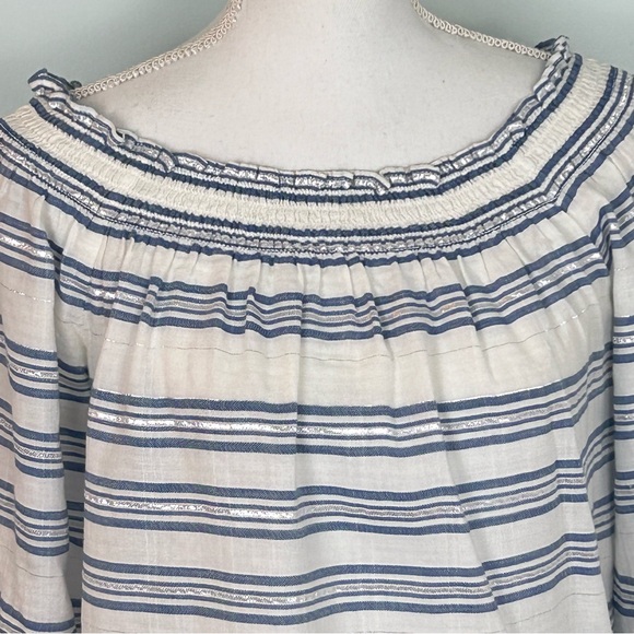INC International Concepts Striped Off-The-Shoulder Top - Picture 2 of 9